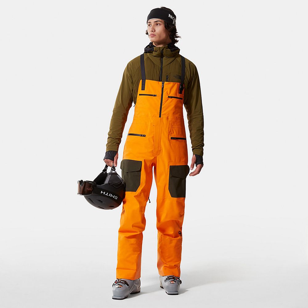 The North Face Pants Mens Australia - The North Face A-Cad Futurelight™ Bib Brown / Orange Skiing An